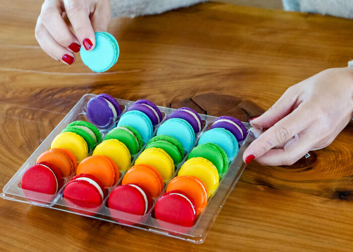 Exciting Macarons ブルー SeaSaltCoconut Cotton Candy French Macarons - 6.12 or 24 - French Cotton