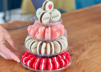 4 tier heart macaron tower