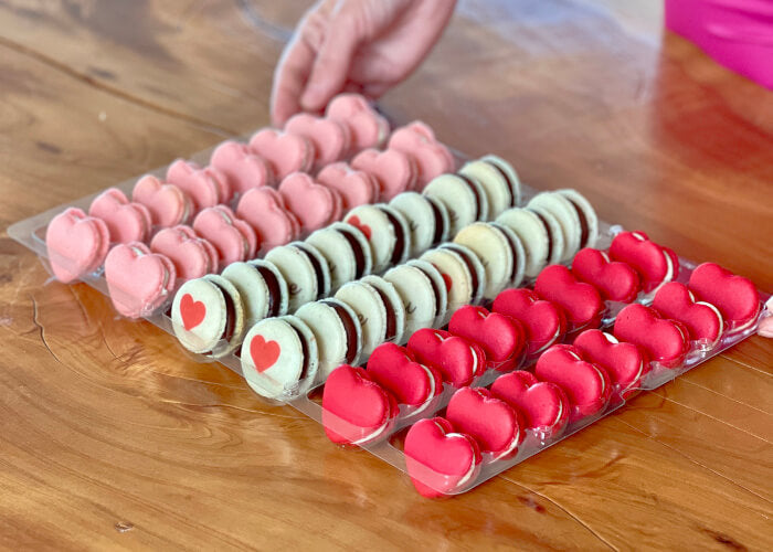 48 Valentines day macarons