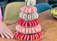 6 tier heart macaron tower